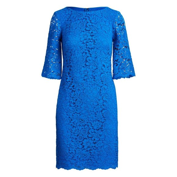 Ralph Lauren Dresses & Skirts - RALPH LAUREN Blue Lace Jillias Shift Dress 16 NEW